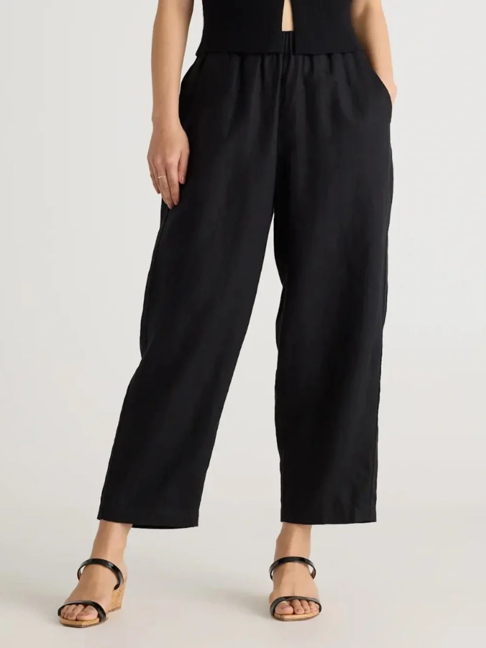 Quince 100% European Linen Wide Leg Pants 25”